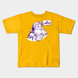 Retro Santa Claus Go Lakers Kids T-Shirt